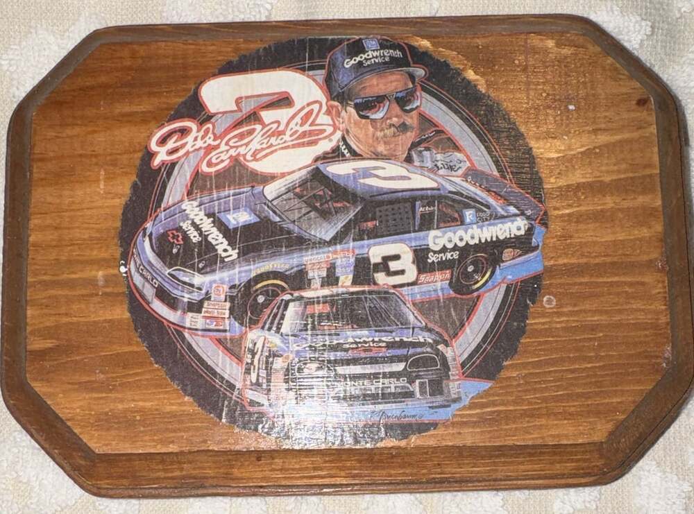 Dale Earnhardt SR, #3, 6 1/8 inch Wood Wall Plaque, Monte Carlo cars Goodwrench
